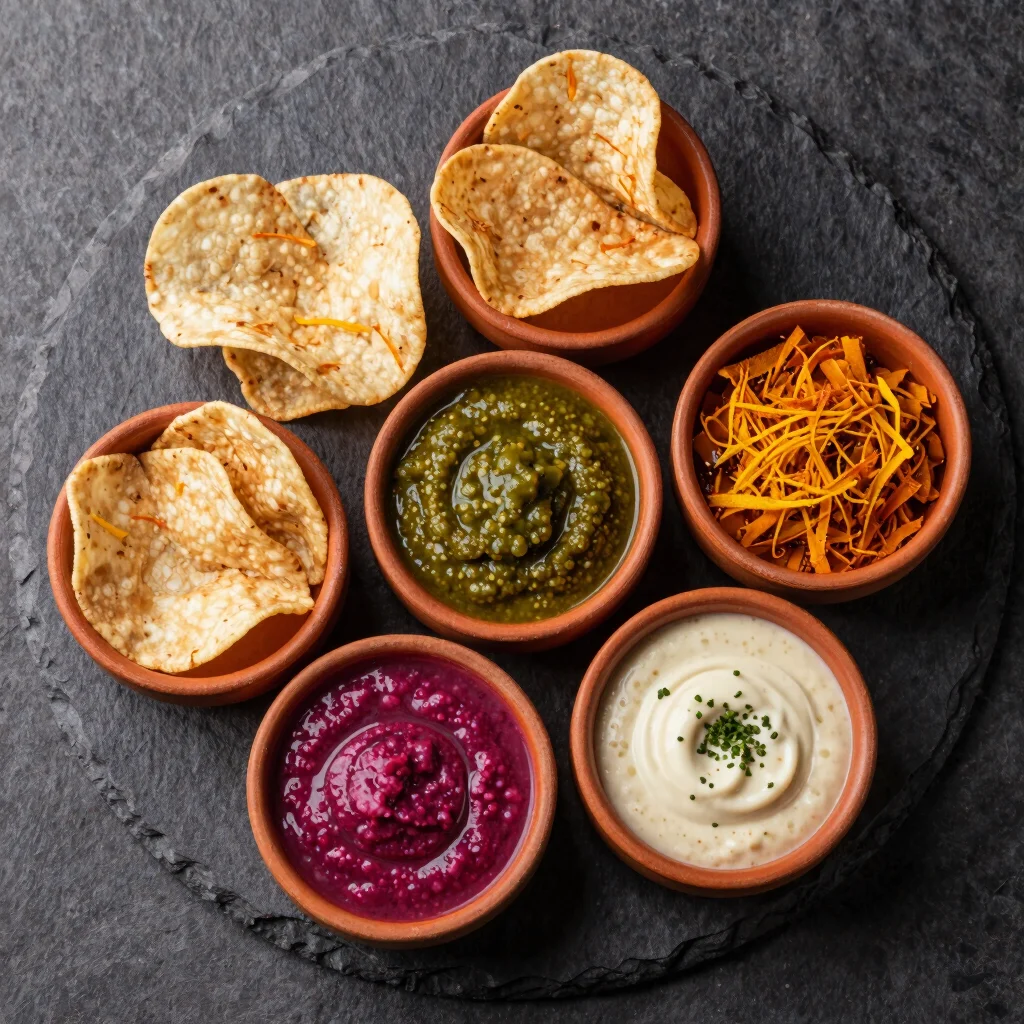 Chutney & Poppadom Tasting Tray
